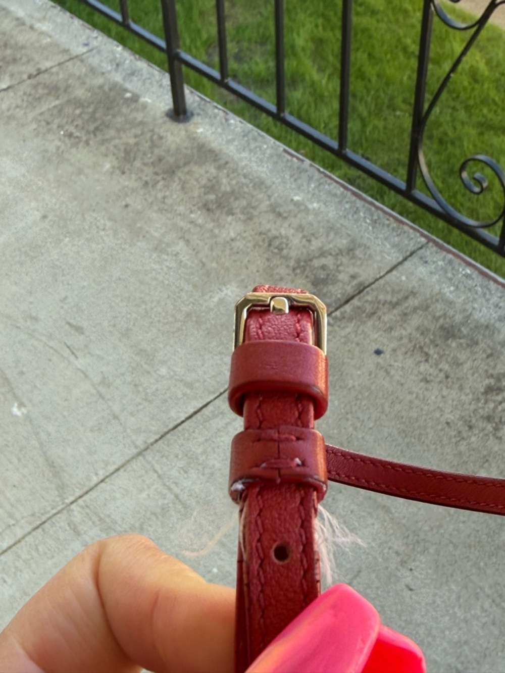MCM Red and Black Leather Zip Pouch - Picture 6 of 6